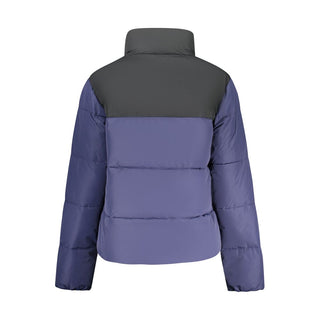 Blue polyester women's jacket by Norway 1963, featuring a stylish design and comfortable fit, shown on a model.