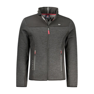 Black polyester men's jacket by Norway 1963 featuring a classic fit and front zipper, suitable for casual and outdoor wear.