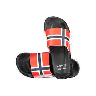 Black plastic men's slipper by Norway 1963, featuring a slip-on design and comfortable fit, ideal for indoor use.