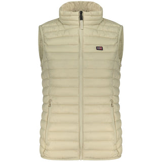 Beige women's poliammide gilet by Norway 1963, featuring a sleeveless design and lightweight quilted fabric.