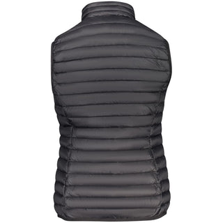 Black Poliammide women vest by Norway 1963, showcasing a sleek, fitted design with a high collar and smooth fabric texture.