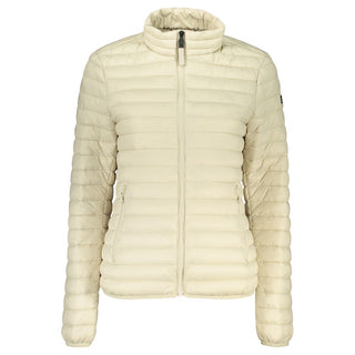Beige polyamide women's jacket by Norway 1963, shown with front zipper and collar, lightweight and stylish for casual wear.