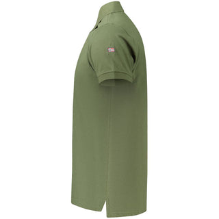 Men's Verde Cotton Polo shirt by Norway 1963, featuring a classic collar and short sleeves, displayed on a neutral background.