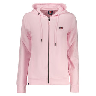 Rosa Cotton Women's Hoodie by Norway 1963 featuring a soft pink color and comfortable fit, displayed on a white background.