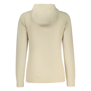 Beige Norway 1963 women's cotton sweatshirt with a relaxed fit and crew neckline, displayed on a plain background.