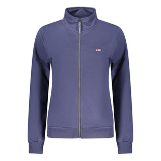 Blue cotton women's sweatshirt by Norway 1963, featuring a relaxed fit and casual style, displayed on a plain background.