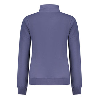 Blue cotton women's sweatshirt by Norway 1963, featuring a casual fit and soft fabric, shown on a mannequin.