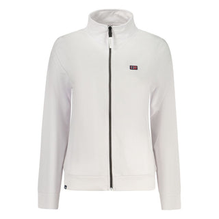 White cotton women's sweatshirt from Norway 1963, featuring a relaxed fit and casual style.