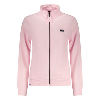 Pink cotton women’s sweatshirt by Norway 1963, showcasing a relaxed fit with long sleeves and a soft, comfortable fabric.