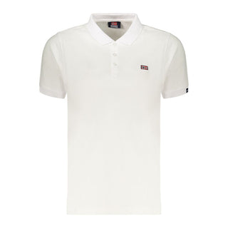 Blue cotton women's polo shirt by Norway 1963, featuring a classic collar and short sleeves, styled on a white background.