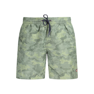 Norway 1963 Verde polyester men's boxer briefs with comfortable fit and elastic waistband, shown on a white background.