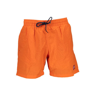 Orange nylon men's swimwear by Norway 1963, featuring a snug fit and stylish design for swimming and beachwear.