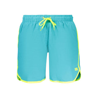 Azzurro polyamide men's swimwear shorts with a modern design, featuring a comfortable fit and elastic waistband, by Norway 1963.