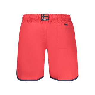 Rosso Polyamide men's swim shorts by Norway 1963, featuring a stylish design with elastic waistband and quick-dry fabric.