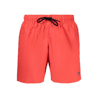 Red polyamide men's swim boxer by Norway 1963, featuring a snug fit and durable fabric for comfortable swimming.