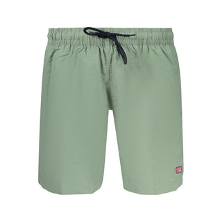 Green polyamide men's swimwear by Norway 1963 with a sleek fit and sporty design, perfect for beach or pool swimming.