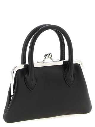 Black cowhide cardholder from Comme Des Garçons with multiple card slots and sleek leather finish.