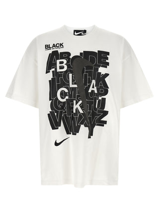 White cotton T-shirt by Comme Des Garçons, featuring a classic fit and soft fabric, shown on a plain background.
