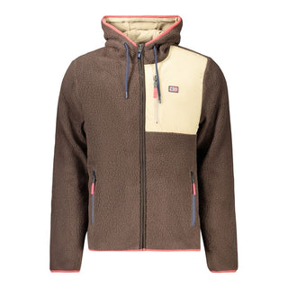 Brown polyester men's sweatshirt by Norway 1963, featuring a comfortable fit and casual style, shown on a model.