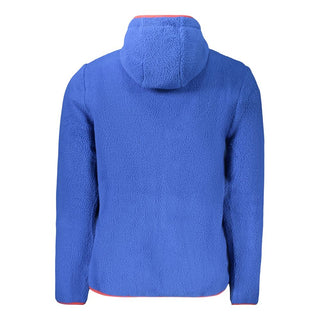 Blue polyester men's sweatshirt by Norway 1963, showing a casual fit with a round neckline and long sleeves.