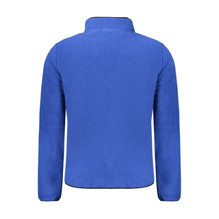 Blue polyester men's sweatshirt by Norway 1963 with a relaxed fit and crew neckline, displayed on a hanger.