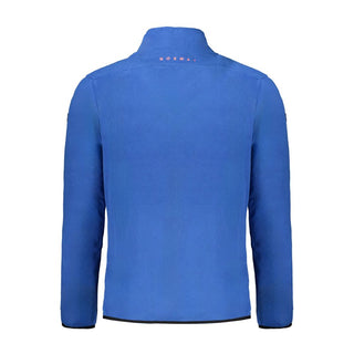 Blue polyester men's sweatshirt by Norway 1963 with a relaxed fit and crew neckline, displayed on a plain background.