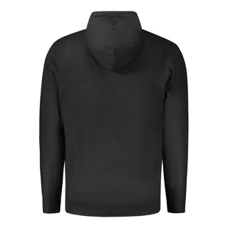 Black polyamide men's cardigan by Norway 1963, featuring a classic knit design and button closure.