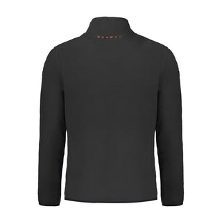 Black polyester men's sweatshirt by Norway 1963, featuring a comfortable fit and casual style, shown on a plain background.