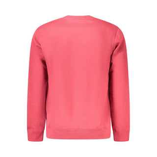 Red cotton men's sweatshirt by Norway 1963 with a relaxed fit and ribbed cuffs, displayed on a plain background.