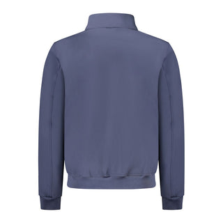 Blue polyester men's jacket by Norway 1963, featuring a front zipper, collar, and long sleeves with a casual fit.