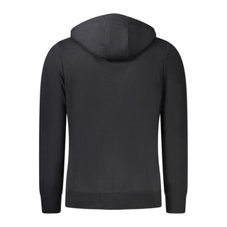 Black Norway 1963 men's cotton hooded sweatshirt with front pocket and drawstrings, casual and comfortable fit.