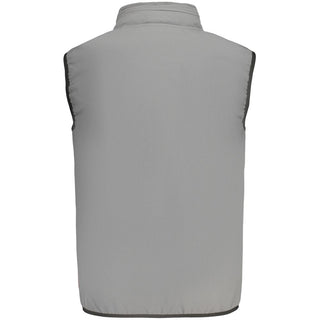 Gray polyester men's vest by Norway 1963, featuring a sleek, tailored fit and front button closure.