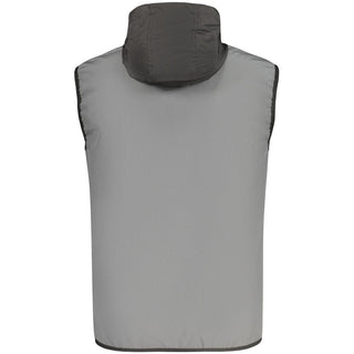 Gray polyester men's vest by Norway 1963, shown with front view, featuring a smooth fabric and classic fit.