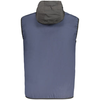 Blue polyester men's vest by Norway 1963, with a sleek fit and front zipper, displayed on a neutral background.