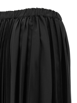 Black polyester long skirt by Comme Des Garçons, featuring a sleek, flowing design and minimalist style.