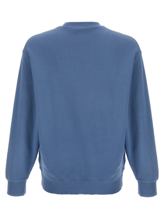 Blue cotton sweatshirt by Carhartt Wip featuring a relaxed fit and ribbed cuffs, displayed on a plain background.