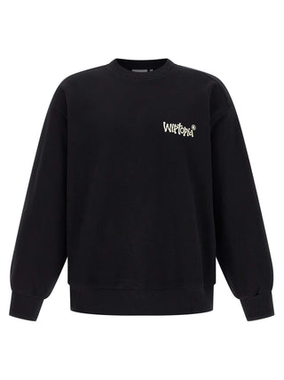 Black cotton sweatshirt by Carhartt Wip, featuring a relaxed fit and classic crewneck design, shown on a plain background.