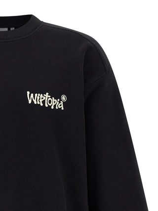 Black cotton sweatshirt by Carhartt Wip with a relaxed fit and ribbed cuffs, shown on a plain background.