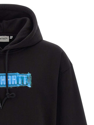 Black Carhartt Wip cotton sweatshirt with ribbed cuffs and crew neckline, shown on a plain background.