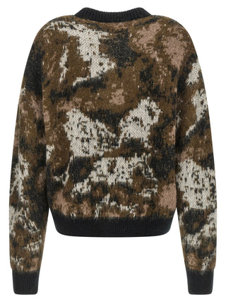 Multicolor Carhartt Wip acetate cardigan with striped pattern and button closure, casual knitwear for men and women.