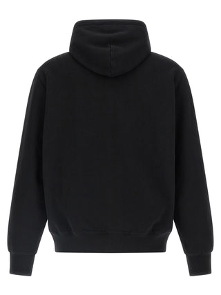 Black Carhartt Wip cotton sweatshirt with ribbed cuffs and crew neckline, displayed flat on a plain background.