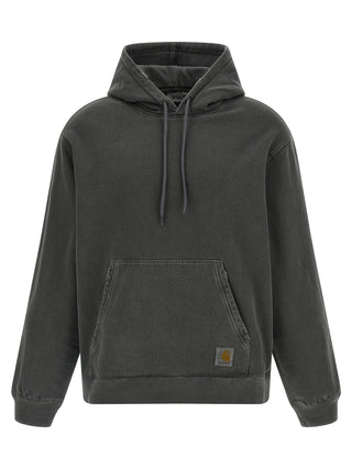 Black Carhartt Wip cotton sweatshirt with crew neck and long sleeves, displayed flat on a white background.