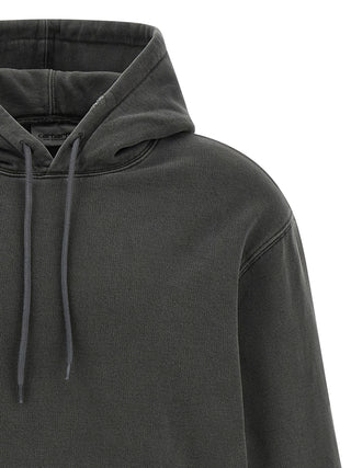 Black Carhartt Wip cotton sweatshirt with a crew neck and relaxed fit, displayed on a neutral background.