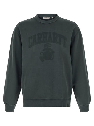 Blue Carhartt Wip cotton sweatshirt with crew neck and long sleeves, displayed flat on a white background.