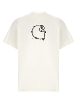 White organic cotton t-shirt from Carhartt Wip with a classic fit and soft fabric, ideal for casual wear.