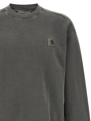 Black cotton sweatshirt by Carhartt Wip featuring a relaxed fit and classic crewneck style.