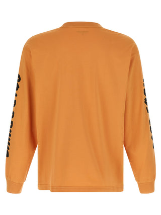 Orange Carhartt Wip cotton T-shirt with crew neck and short sleeves, displayed flat on a white background.