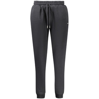 Black cotton women's sports trousers by Norway 1963, featuring a relaxed fit and elastic waistband for active wear.