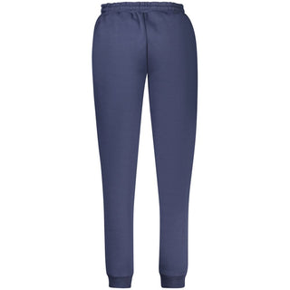 Blue cotton women's joggers by Norway 1963, showing a comfortable fit and casual style in a close-up image.