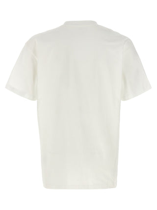 White organic cotton T-shirt by Carhartt Wip, front view showing soft fabric and classic crew neckline.